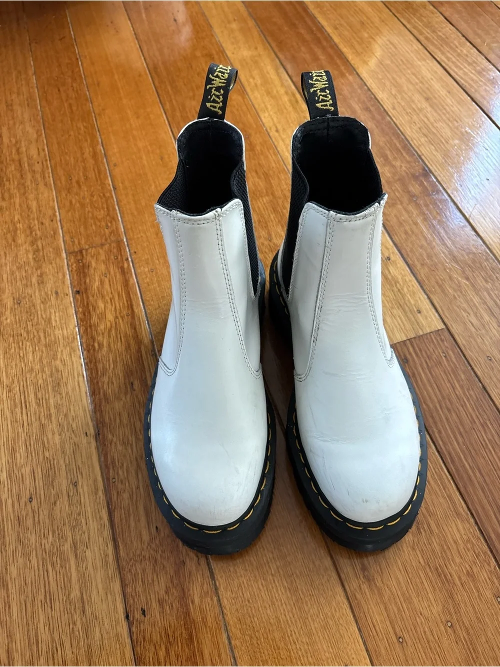 White platform Doc Martens Quad Chelsea